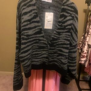 Grey and black Zara cardigan